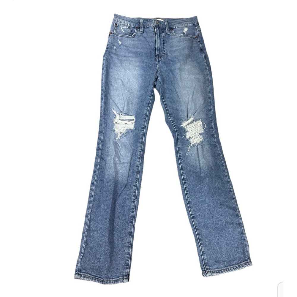 Madewell The Perfect Vintage Jean Size 27 Straight Leg Distressed Medium Wash